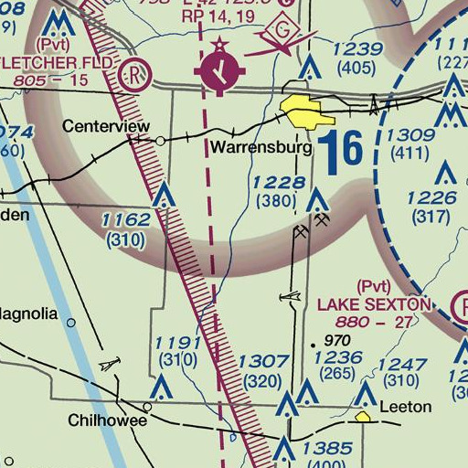 FAA VFR chart of Brawley Creek, MO