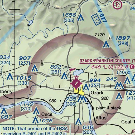 FAA VFR chart of Duncan Branch, AR