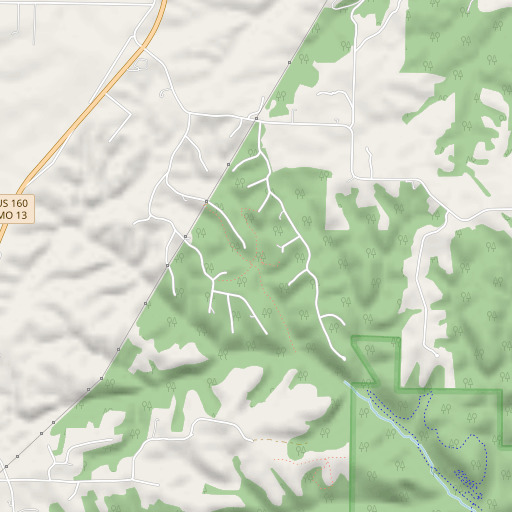 OpenStreetMap map of Bud Spring, MO