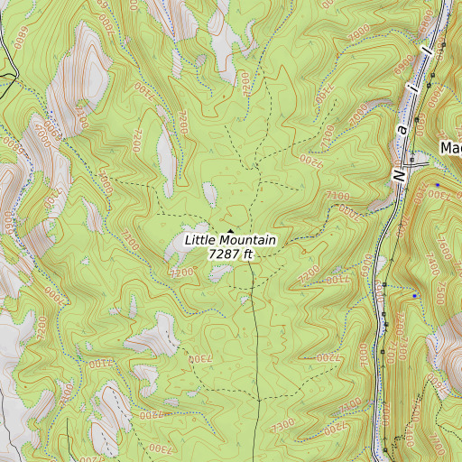 OpenTopoMap map of Little Mountain, AZ