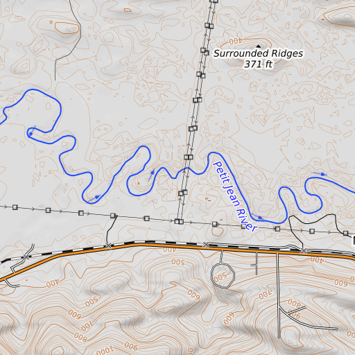 OpenTopoMap map of Elm Root Slough, AR