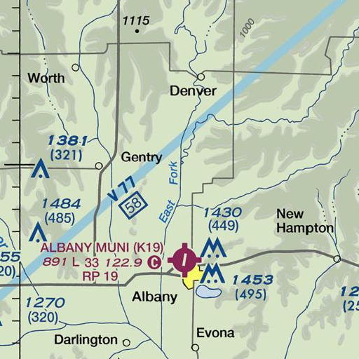 FAA VFR chart of Chalk Run, MO