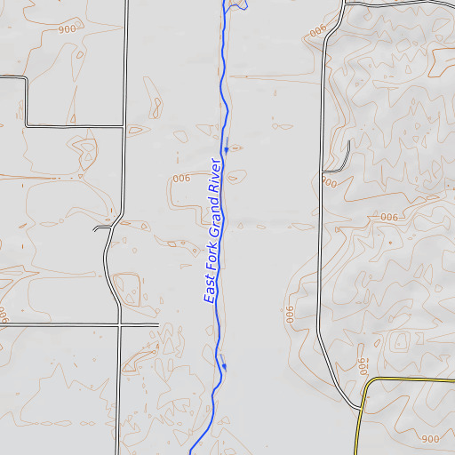 OpenTopoMap map of Chalk Run, MO