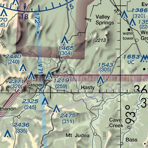 FAA VFR chart of Flatiron Bluff, AR