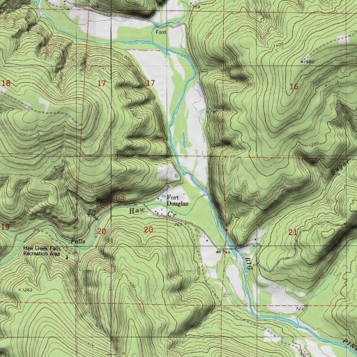 USGS 24K topo map of Fort Douglas, AR