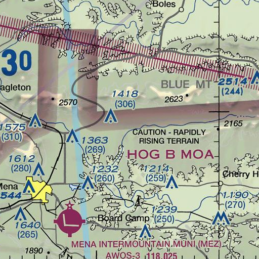 FAA VFR chart of Gap Creek, AR