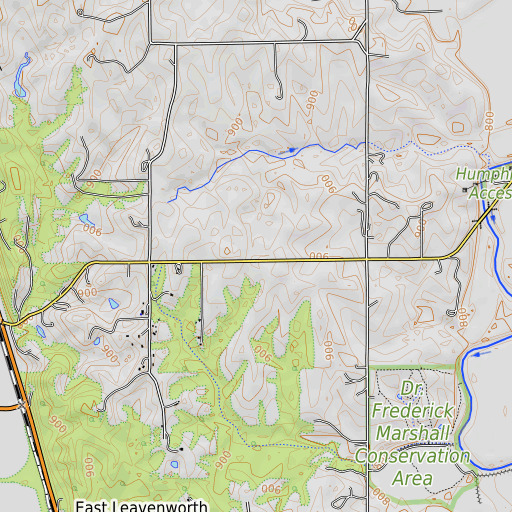 OpenTopoMap map of Eldorado School, MO