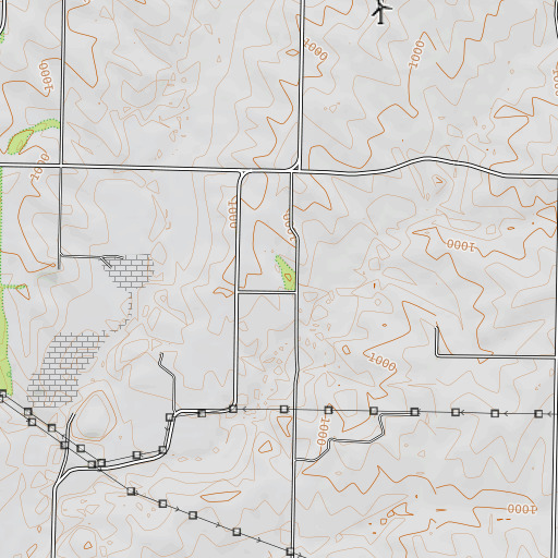 OpenTopoMap map of Elkhorn School, MO