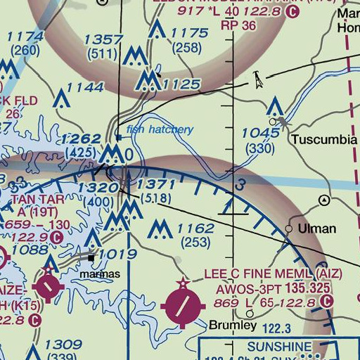 FAA VFR chart of Elm Spring, MO