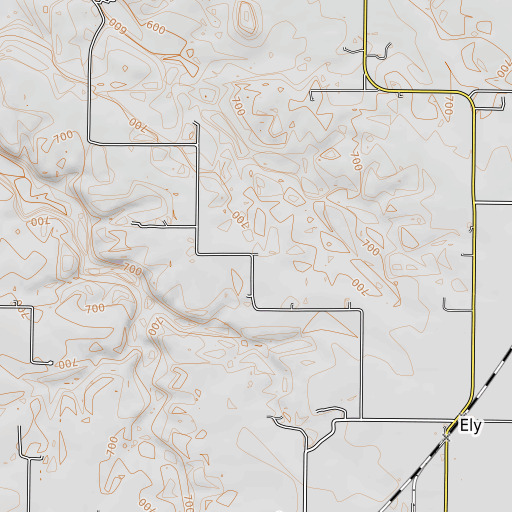 OpenTopoMap map of Ely School, MO