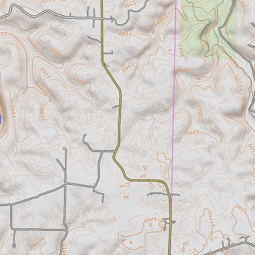 OpenTopoMap map of Flatwoods School, MO