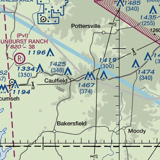 FAA VFR chart of Fowler Church, MO