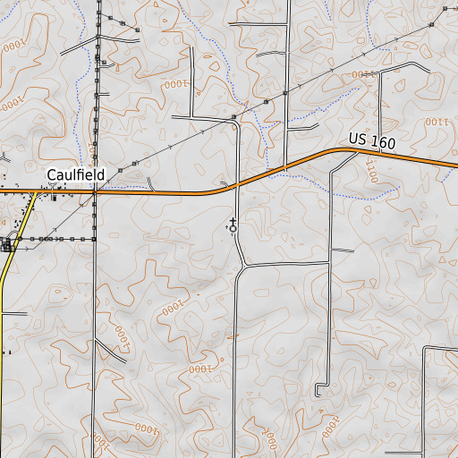 OpenTopoMap map of Fowler Church, MO