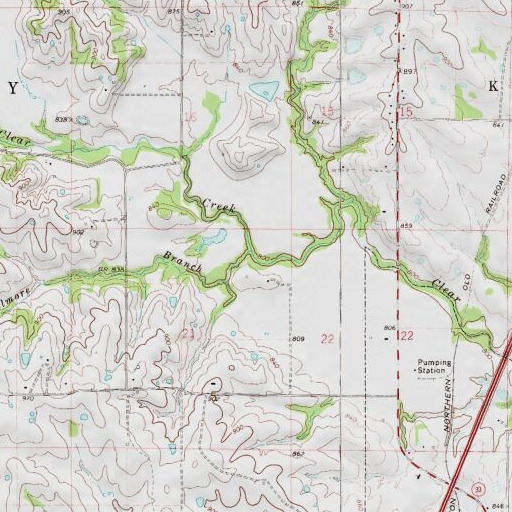 USGS 24K topo map of Gilmore Branch, MO