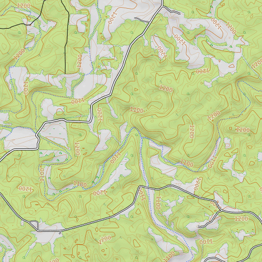 OpenTopoMap map of Gladden Branch, MO