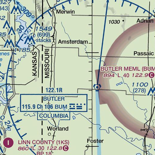 FAA VFR chart of Graves Mound, MO