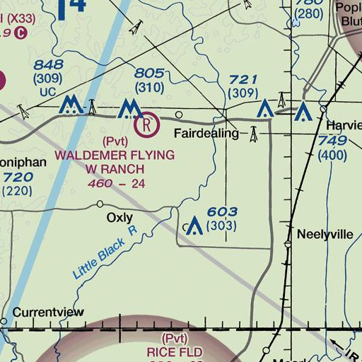 FAA VFR chart of Gum School, MO