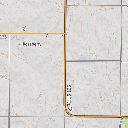 OpenTopoMap map of Hardesty School, MO