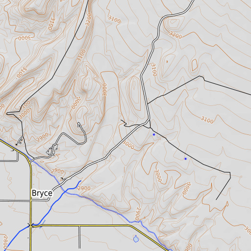 OpenTopoMap map of Little Spring, AZ