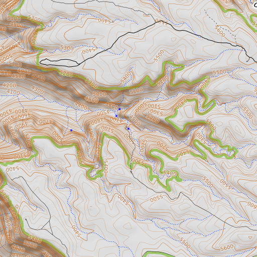 OpenTopoMap map of Little Spring, AZ