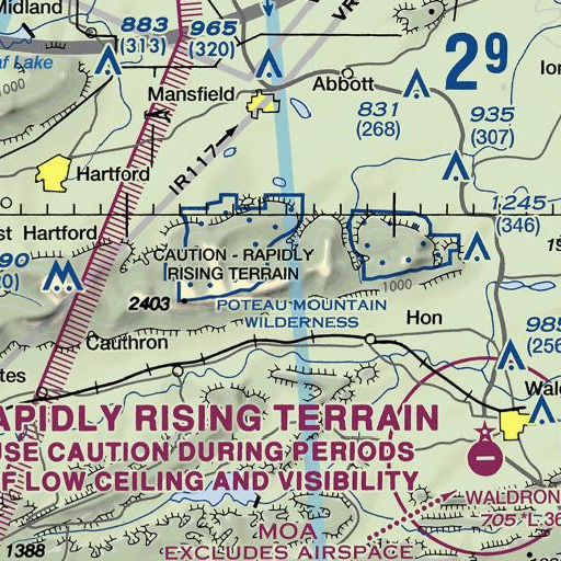 FAA VFR chart of Hickory Knob, AR
