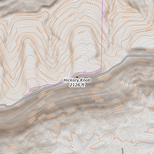 OpenTopoMap map of Hickory Knob, AR