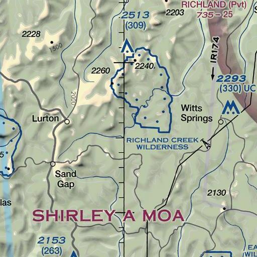 FAA VFR chart of Hideout Trail, AR