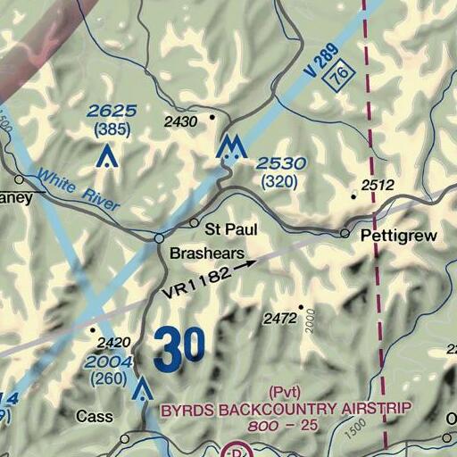 FAA VFR chart of High Davey Mountain, AR
