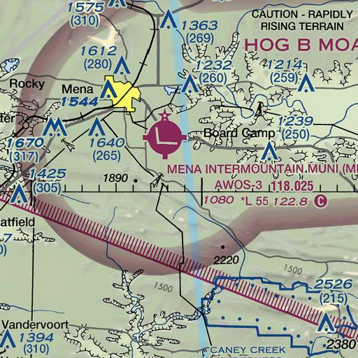 FAA VFR chart of High Peak, AR