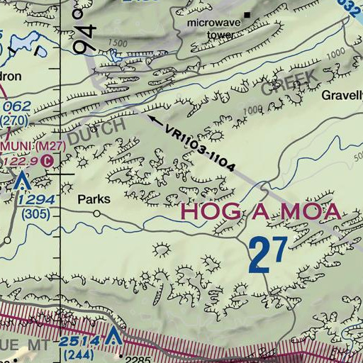 FAA VFR chart of High Peak, AR