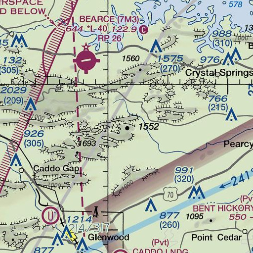 FAA VFR chart of High Top, AR
