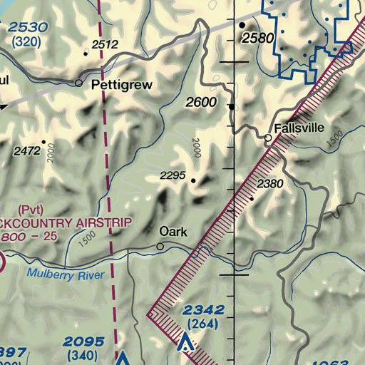 FAA VFR chart of Hignite Gap, AR