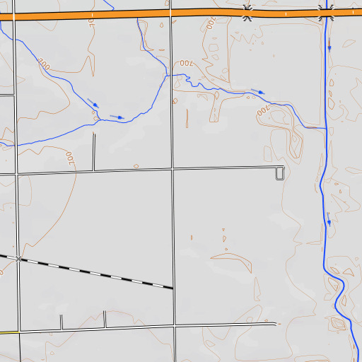 OpenTopoMap map of Jackspine School, MO