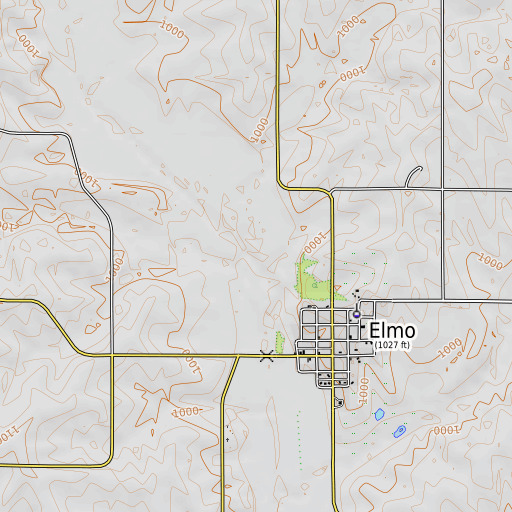 OpenTopoMap map of Jerry Creek, MO