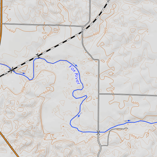 OpenTopoMap map of Johnson Branch, MO