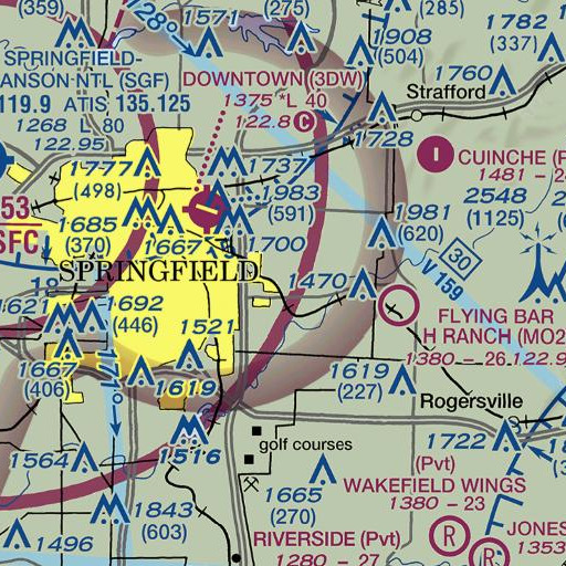FAA VFR chart of Jones Branch, MO