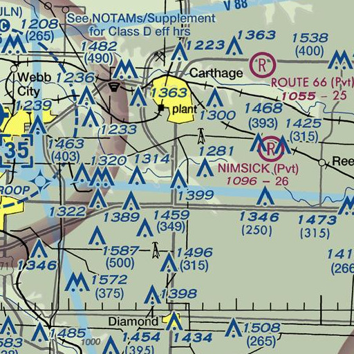 FAA VFR chart of Jones Creek, MO