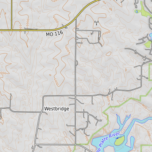 OpenTopoMap map of Jones School, MO