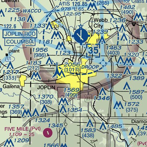 FAA VFR chart of Memorial Middle School, MO