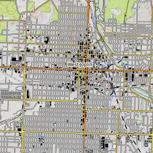 OpenTopoMap map of Memorial Middle School, MO