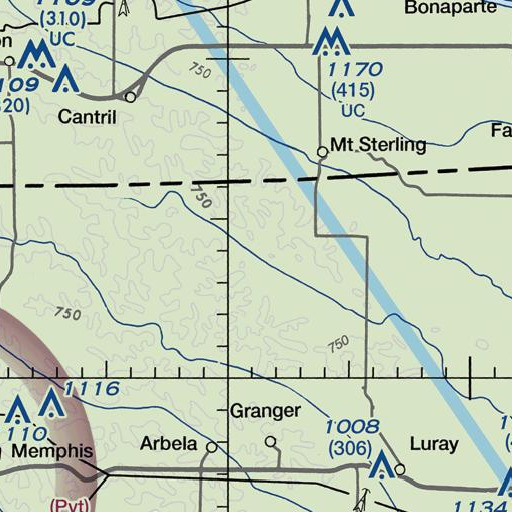 FAA VFR chart of Jordan Branch, MO