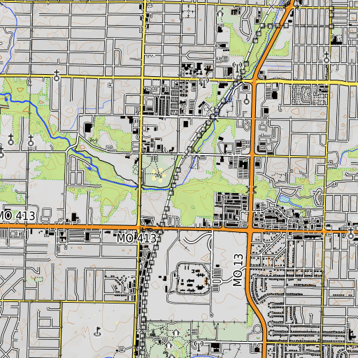 OpenTopoMap map of Jordan Creek, MO