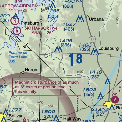 FAA VFR chart of Jordan Creek, MO