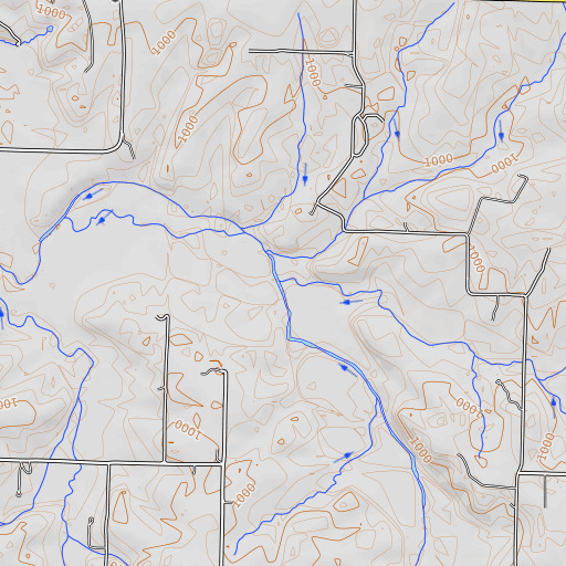 OpenTopoMap map of Jordan Creek, MO