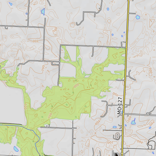 OpenTopoMap map of Jordan Creek, MO