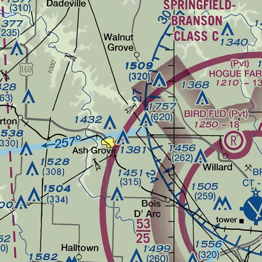 FAA VFR chart of Kelly Spring, MO