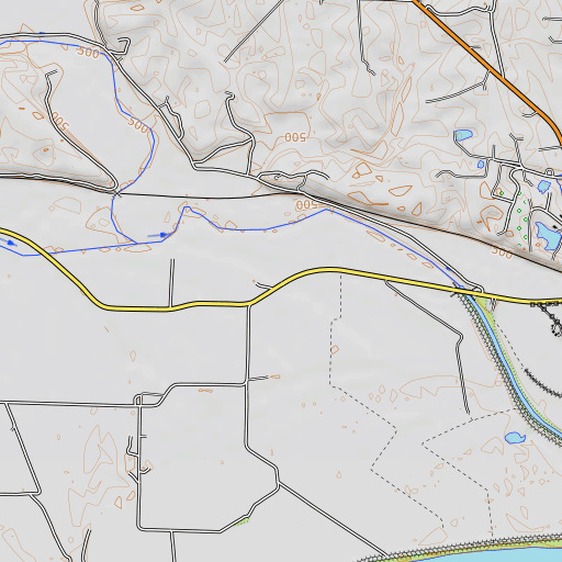 OpenTopoMap map of La Charrette Bottom, MO
