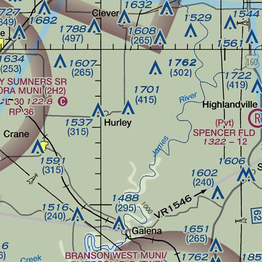 FAA VFR chart of Lane Spring, MO