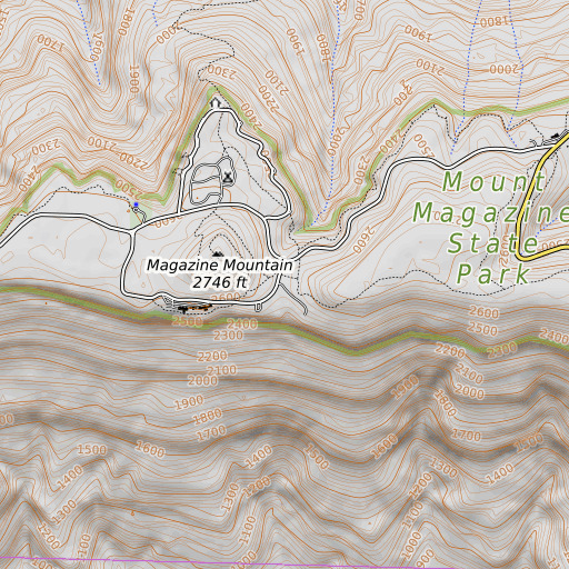 OpenTopoMap map of House Gap, AR