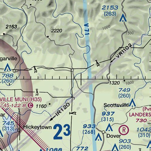 FAA VFR chart of Jakes Creek, AR